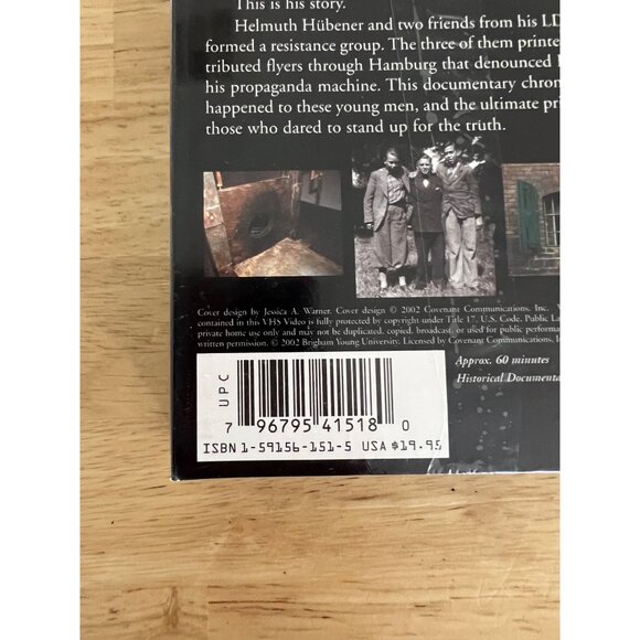 Truth & Conviction: The Helmuth Hubener Story VHS Historical Documentary NEW - Picture 3 of 4